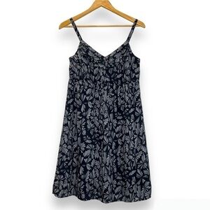𝅺Ann Taylor Loft Navy White Print Dress Women’s‎ Small S